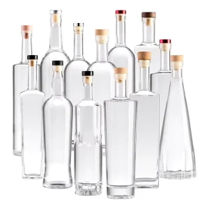 Custom Square Wine, Whiskey, Liquor, and Vodka Glass Bottle, 500ml, 700ml, 750ml, or 1000ml