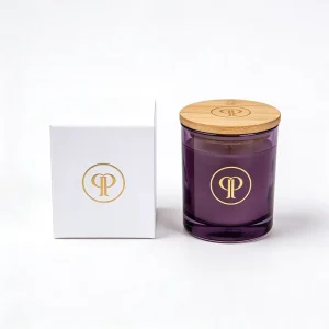 Custom Transparent Amber Empty Glass Candle Jars with Lids and Box 8oz 10oz 12oz