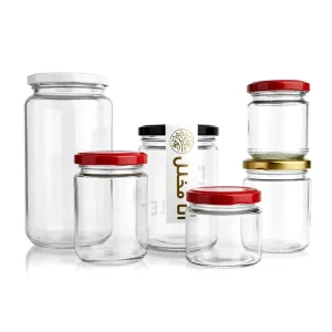 Custom Transparent Glass 500ml Glass Storage Jars Metal Lid Wide Mouth for Dry Goods Storage