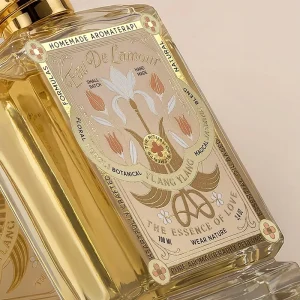 Custom Vintage Luxury Perfume Label Sticker Textured Paper Gold Foil Embossed for Parfum Bottle Packaging