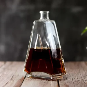 Custom a Shape Bottle 500ml clear Glass Spirit Drink Bottle
