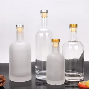 Custom clear Round Shape 500ml 700ml 750ml Glass Bottles Flint Glass Wine Vodka Bottle Suppliers