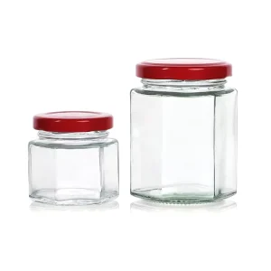 Custom logo Glass Food Storage Jar Glass Honey Jar 280ml 380ml Jam Mason Jars With Metal Lug Cap