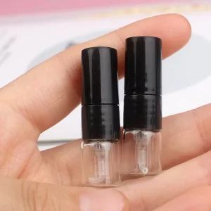 Custom logo Printing 1ml Portable Glass Perfume Bottle Leakproof Refill Decanter for Fine Mist Sampling