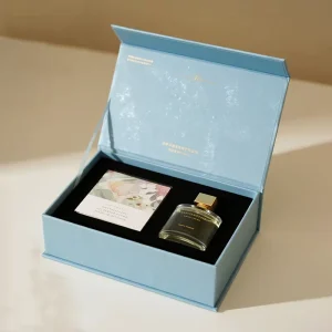 Custom logo Printing Luxury Paper Cardboard Makeup Cosmetic Set Gift Magnetic Rigid Black Recyclable Packaging Box for Perfume
