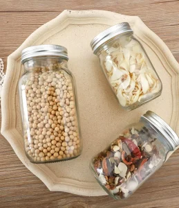 Custom150ml 250ml 300ml 380ml 500ml 750ml 1000mlEmptyClear Wide Mouth Canning Food Storage Glass Mason Jar with Lids for Canning
