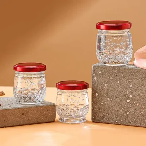 Customizable Bird’s Nest Flint Glass Jars Food Grade Honey Sugar Storage Screw Cap Clear Packing
