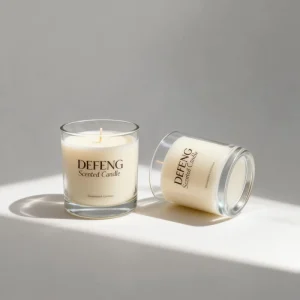 Customizable Christmas Clear Empty 10oz Cylinder Style Glass Scented Candle Jar for Home Decoration