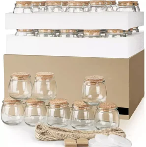 Customizable Clear Glass Food Storage Jar for Yogurt, Milk, Jam, and Spices