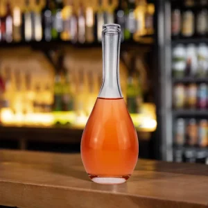 Customizable Engraved 500ml Slender Long-Neck Glass Bottle with Cork for Vodka Tequila and Wine