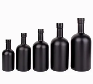Customizable Factory 700ml 750ml Classic Glass Liquor Bottles with Gold Spray Finishsuitable for Vodka Gin Whiskey