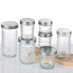 Customizable Factory Direct Mason Jar Food Storage Glass Jars with Metal Screw Lid for Pickles, Jam and Honey