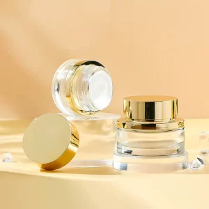 Customizable Luxury Glass Cosmetic Packaging Transparent Frosted Toner Spray Lotion Bottle With Screw Cap For Face Cream Jars