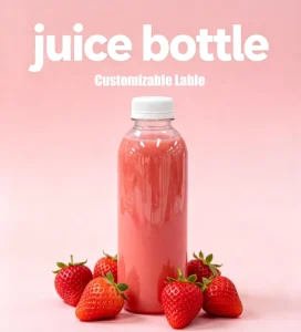 Customizable Recyclable Clear Bottles for Milk, Juice, and Other Beverages with Various Caps