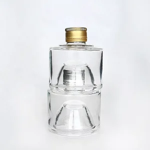 Customizable Reusable Stackable Glass Beverage Wine Bottle 250ml with Spiral Aluminum Cap