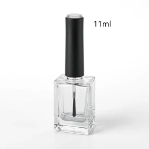 Customized 11ml Square Nail Polish Glass Bottle with Cap and Brush