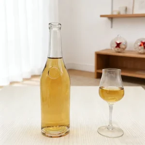 Customized 500ml Clear Matte Glass Cork Stopper Bottles for Vodka Gin Brandy Whiskey Wine Tequila