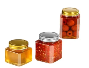 Customized Clear Glass Mason Jars with Lids 8oz 16oz for Jam Honey Canning Herb Storage