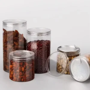 Customized Clear PET Plastic Can With Easy-Open Lid, 400ml, Food and Cosmetic Storage