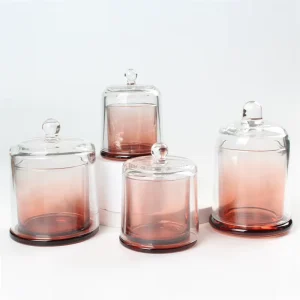 Customized Color Empty Glass Candle Jars and Containers with Lid
