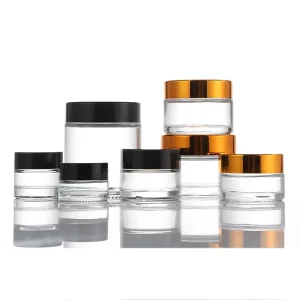 Customized Cosmetic Transparent Glass Cream Jar 10ml 20ml 30ml 50ml 100ml Clear Frosted Jar for Cream