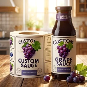 Customized Durable Oil Proof Strong Adhesive Waterproof Vinyl Spice Jam Sauce Honey Jar Can Food Labels Roll Packaging Logo