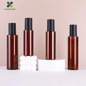 Customized Eco Friendly 100 200ml Amber PET Skincare Lotion Spray Bottle 150ml Fine Mist Refillable Press Cap 120ml Screw Cap