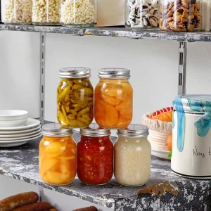 Customized Food Storage 16oz Mason Glass Jars with Lids 150ml 300ml 500ml 1000ml