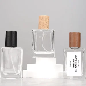 Customized Fragrance Modern Glass Perfume Atomizer Bottles 30ml Spray Lid Portable Serum Container Essential Oil
