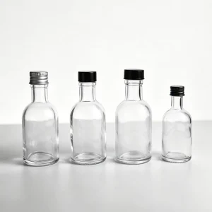 Customized Glass Bottles 50ml 100ml Mini Glass Wine Bottles with Cork Stopper for Tequila Vodka Whiskey
