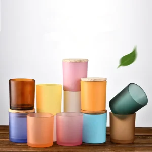 Customized Glass Candle Holder Round Candle Container Luxury Candle Jar
