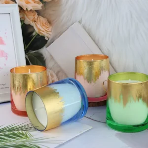 Customized Gold Scented Soy Wax Candle Set in Star-Shaped Glass Cup