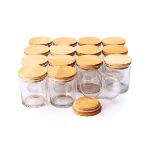 Customized Luxury Transparent Empty Round Glass Vessels Candle Jars Container for Candle Making