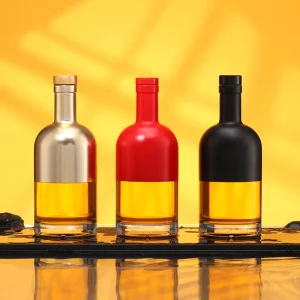 Customized Matte Black Gold and Red Champagne Wine Bottles 500ml to 700ml