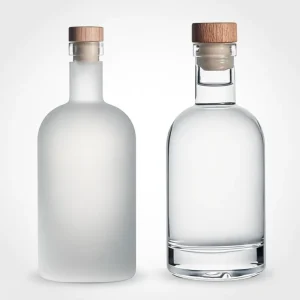 Customized Matte Glass Wine and Liquor Bottles 500ml 750ml 1000ml with Cork Stopper Carton Packed