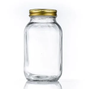 Customized Round 8oz 16oz 500ml Clear Glass Mason Jar Food Storage Jar With Lid