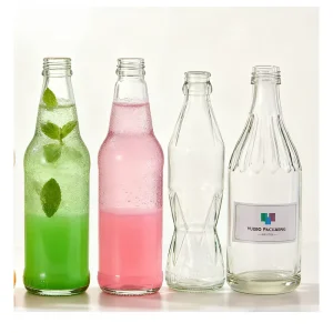 Customized Round Glass Juice Bottles with Unique Shape, 200ml 250m, for Soda