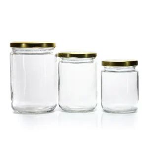 Customized Shape Round Cylinder 450ml 720ml 1000ml Glass Pickle Jar With Tinplate Lid