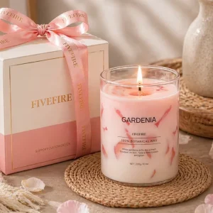 Customized Soy Wax Pillar Candle in Glass Jar, Aromatherapy Scented Candle Set with Logo and Packing Boxes