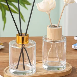 Cylinder Glass Fragrance Bottle for Reedless Diffusers, Mini Perfume Container