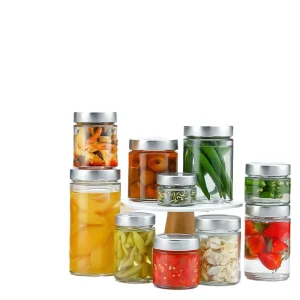 Cylinder Glass Jar 180ml with Easy-Open Lid for Canned Food, Sauces, Pickles, Honey, and Preserves