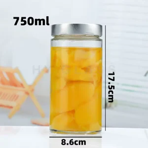 Cylinder Glass Jar for Jam, Sauce, Pickles, Honey, and Preserves