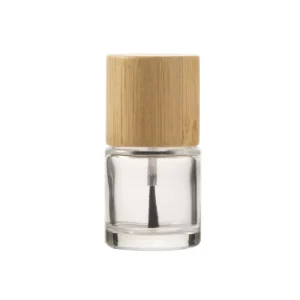 Cylinder Glass Nail Polish Bottle, 5 ml, 10 ml, with Natural Cap, Screen Printed
