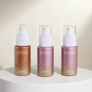 Cylinder Skin Care Cosmetics Essence Serum Pump Glass Bottle 30ml 50ml Glass Empty Face Lotion Bottles