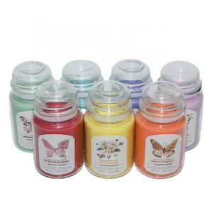 Cylinder Soy Wax Candle Jar 16 oz Thick-Bottom Glass with Lid
