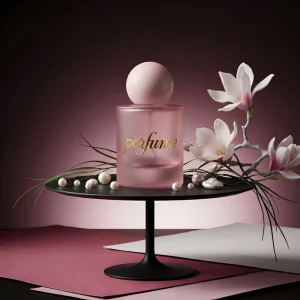 Cylindrical Mini Perfume Bottle with Pink Cap