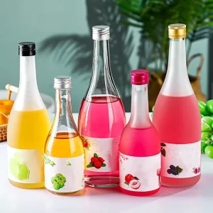 Cylindrical Thickened Matte Glass Bottles for Fruit Wine Mineral Water Soda and Beverages