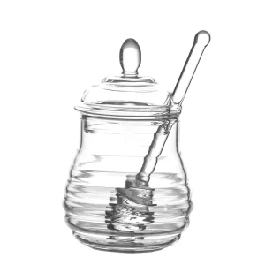 Daily Use Various Volume Pure clear Borosilicate Bee Shape Glass Honey Jar