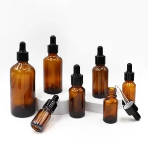 Dark Amber Brown Glass Tincture Dropper Bottles with Eye Droppers for Essential Oils and Liquids Leakproof Travel Bottles