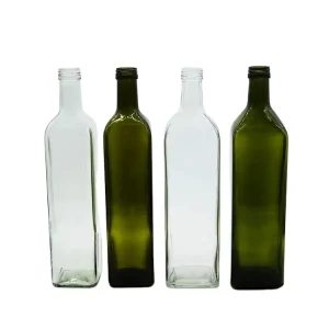Dark Green Marasca Glass Oil Bottle with Screw Cap for Cooking Oil and Sauce